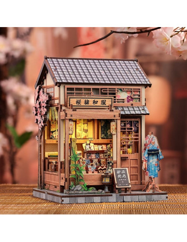 Miniature House Model Kit Sakura O Kimono Shop 19 x 14 cm