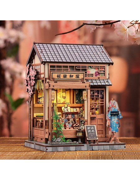 Miniature House Model Kit Sakura O Kimono Shop 19 x 14 cm