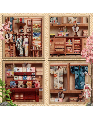 Miniature House Model Kit Sakura O Kimono Shop 19 x 14 cm