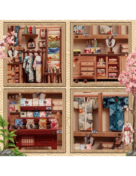 Miniature House Model Kit Sakura O Kimono Shop 19 x 14 cm