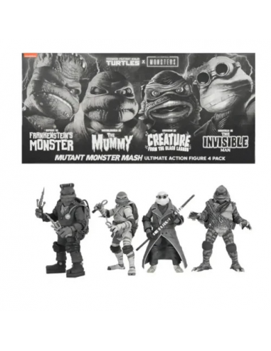 Universal Monsters x TMNT Teenage Mutant Ninja Turtles Black & White NECA live