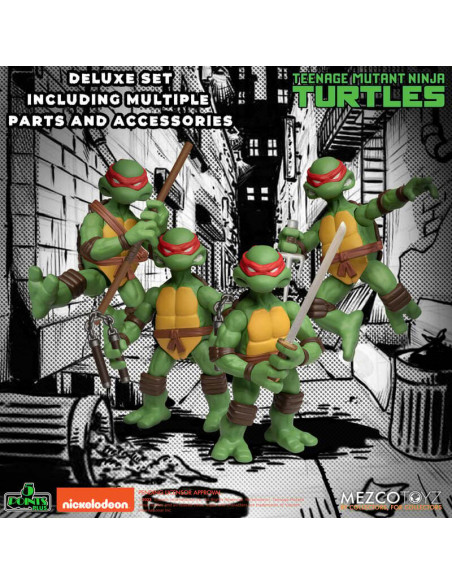 5 POINTS TMNT Teenage Mutant Ninja Turtles Action Figures Deluxe Box Mezco live
