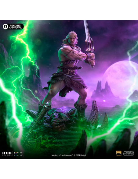 Masters of the Universe Deluxe Statue 1/10 HE-MAN Unleashed Iron Studios live