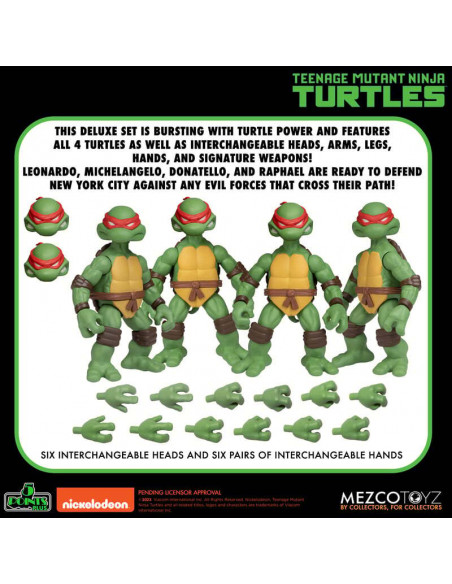 5 POINTS TMNT Teenage Mutant Ninja Turtles Action Figures Deluxe Box Mezco live