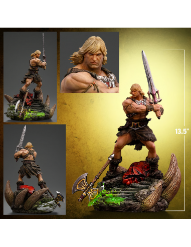Masters of the Universe Deluxe Statue 1/10 HE-MAN Unleashed Iron Studios live