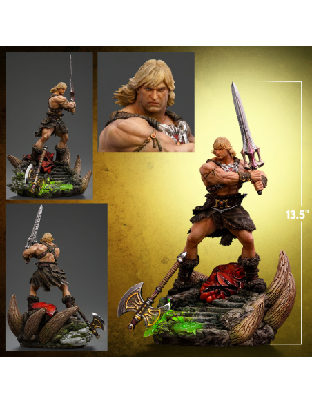 Masters of the Universe Deluxe Statue 1/10 HE-MAN Unleashed Iron Studios live