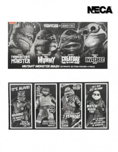 Universal Monsters x TMNT Teenage Mutant Ninja Turtles Black & White NECA live