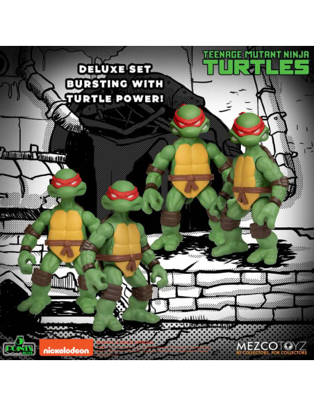 5 POINTS TMNT Teenage Mutant Ninja Turtles Action Figures Deluxe Box Mezco live