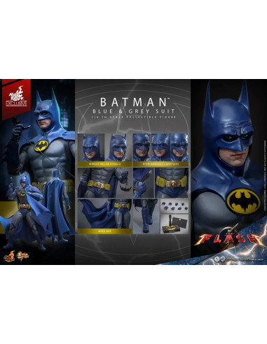 DC THE FLASH Batman Blue & Grey EXCLUSIVE Action Figure Hot Toys Sideshow MMS834