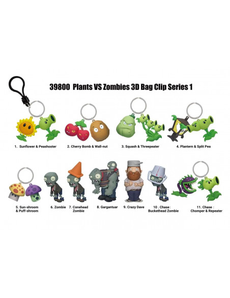 PLANTS VS ZOMBIES BAG CLIP BLIND BOX DISPLAY (24)