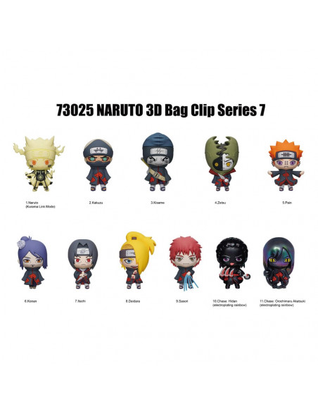 Naruto 3D Foam Bag Clips Series 7 Display (24)