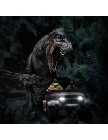 Jurassic Park Demi Art Scale Statue 1/20 T-Rex Chase 30 cm
