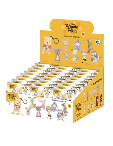 WINNIE THE POOH 100TH ANNIVERSARY FLOCKED BAG CLIP BLIND BOX DISPLAY (24)