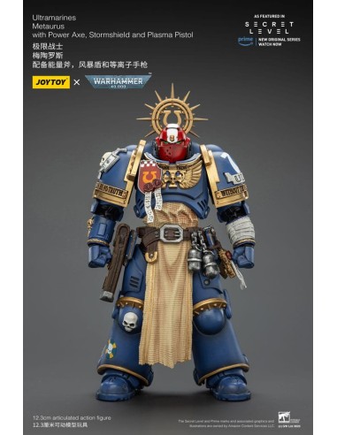 Warhammer 40,000 Action Figure Ultramarines Metaurus with Power Axe, Stormshield and Plasma Pistol 13 cm