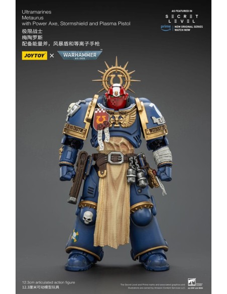 Warhammer 40,000 Action Figure Ultramarines Metaurus with Power Axe, Stormshield and Plasma Pistol 13 cm