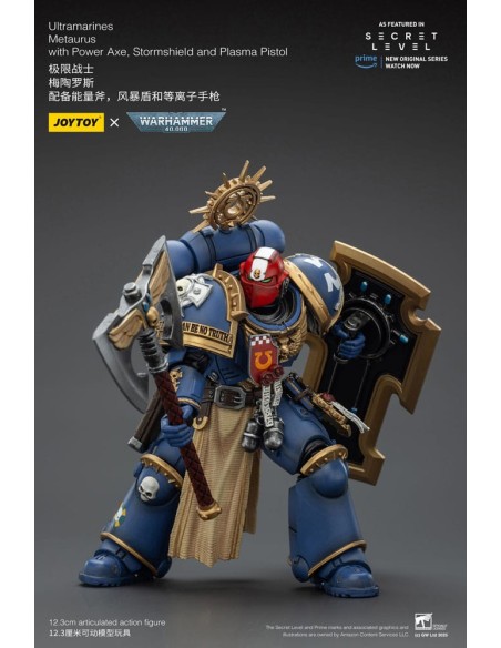 Warhammer 40,000 Action Figure Ultramarines Metaurus with Power Axe, Stormshield and Plasma Pistol 13 cm