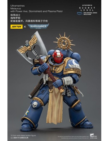 Warhammer 40,000 Action Figure Ultramarines Metaurus with Power Axe, Stormshield and Plasma Pistol 13 cm