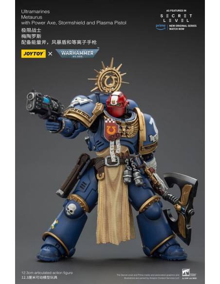 Warhammer 40,000 Action Figure Ultramarines Metaurus with Power Axe, Stormshield and Plasma Pistol 13 cm