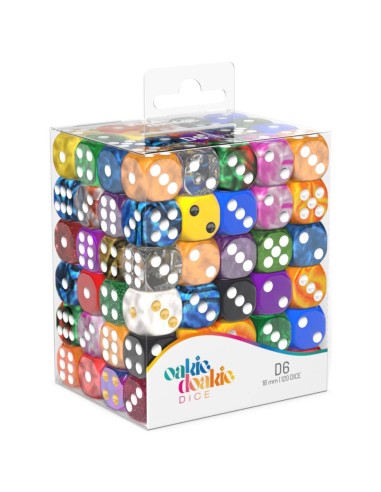 Oakie Doakie Dice D6 Dice Retail Pack 16 mm Mixed (120)