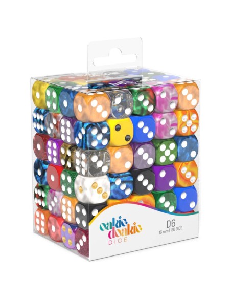 Oakie Doakie Dice D6 Dice Retail Pack 16 mm Mixed (120)