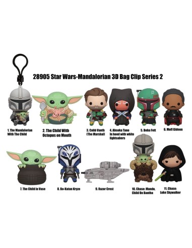 Star Wars Mandalorian 3D PVC Bag Clips Series 2 Display (24)