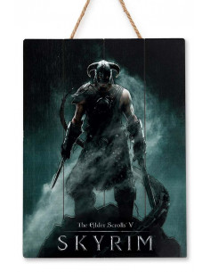 SKYRIM DRAGONBORN WOODEN POSTER