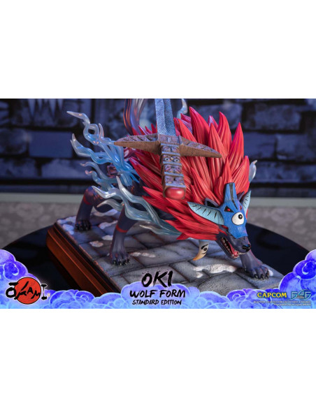 OKAMI OKI WOLF FROM RESIN STATUE