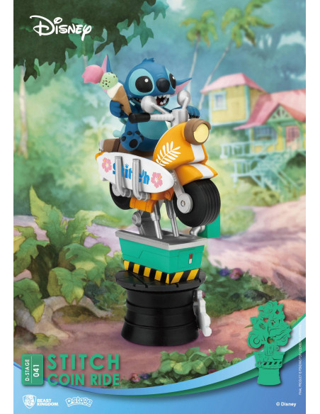 Disney D-Stage PVC Diorama Stitch Coin Ride 16 cm