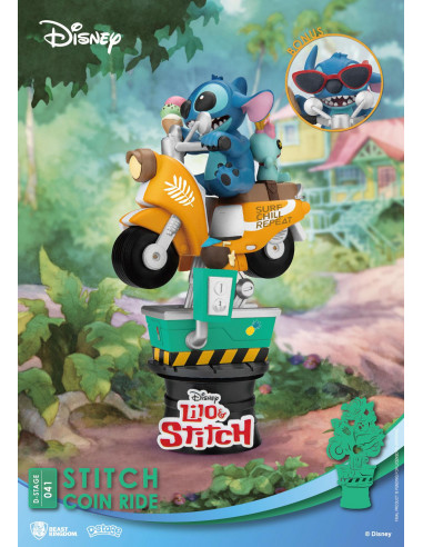 Disney D-Stage PVC Diorama Stitch Coin Ride 16 cm