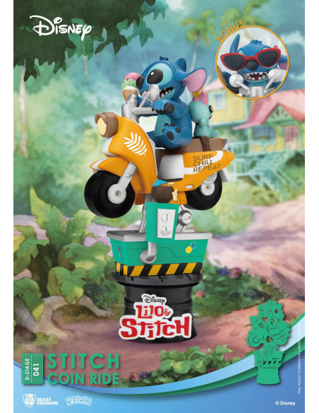 Disney D-Stage PVC Diorama Stitch Coin Ride 16 cm