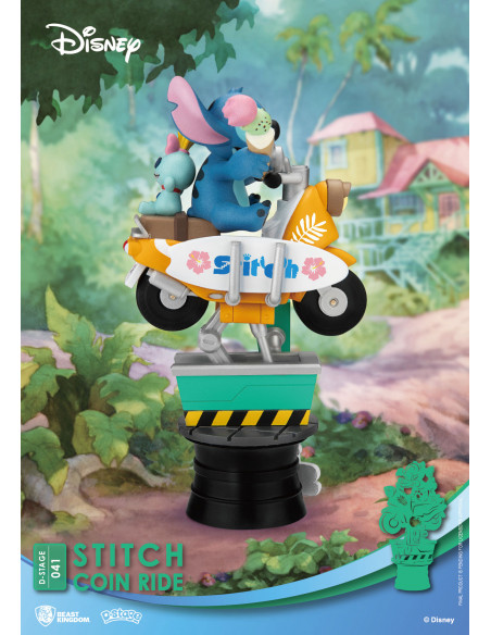 Disney D-Stage PVC Diorama Stitch Coin Ride 16 cm