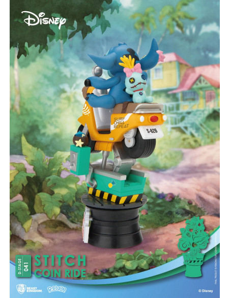 Disney D-Stage PVC Diorama Stitch Coin Ride 16 cm
