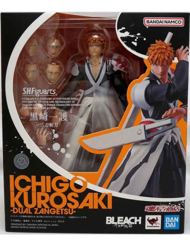 BLEACH Ichigo Kurosaki Dual Zangetsu Action Figure S.H. Figuarts Bandai Tamashii