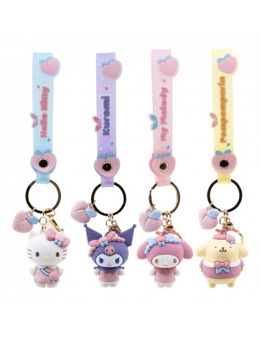 Sanrio Peach Series Keychain with Hand Strap Hello Kitty and Friends Display (12)