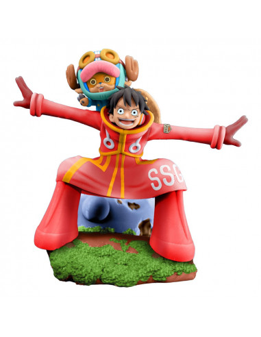 One Piece Petitrama PVC Mini Statue Logbox Re Birth Egghead Set 9 cm