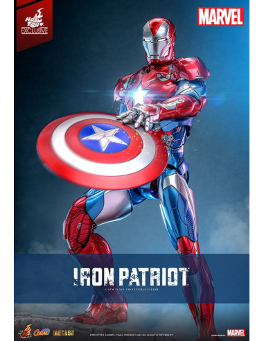 Marvel Comic Diecast Masterpiece Action Figure 1/6 Iron Patriot Hot Toys Exclusive 32 cm