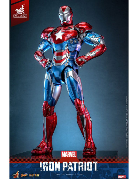 Marvel Comic Diecast Masterpiece Action Figure 1/6 Iron Patriot Hot Toys Exclusive 32 cm