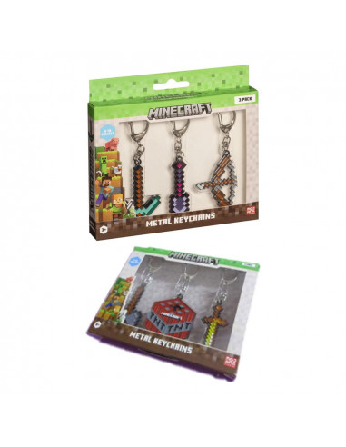 Minecraft Keychains 3-Pack Assortment (12)