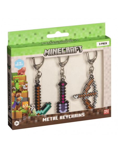 Minecraft Keychains 3-Pack Assortment (12)