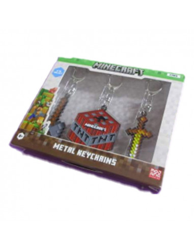 Minecraft Keychains 3-Pack Assortment (12)