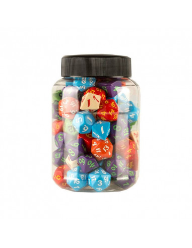 Round Jar of Classic RPG Dice (80)