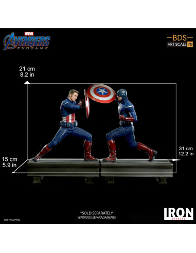 MARVEL Avengers Endgame Captain America 2012 vs 2023 1:10 Iron Studios Sideshow
