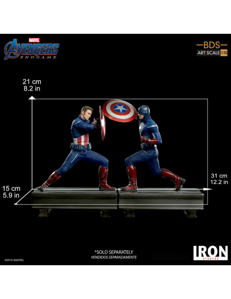MARVEL Avengers Endgame Captain America 2012 vs 2023 1:10 Iron Studios Sideshow