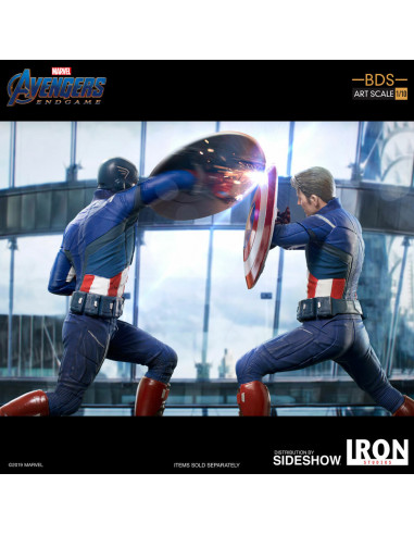 MARVEL Avengers Endgame Captain America 2012 vs 2023 1:10 Iron Studios Sideshow
