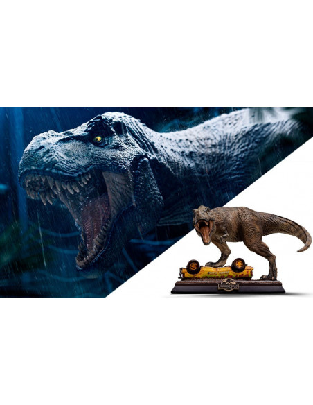 JURASSIC PARK T-Rex Attack Icons Iron Studios Statue Dinosauria 1993 Movie!